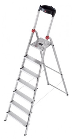 Hailo L60 Aluminium safety household ladder 7 Steps 8507-001
